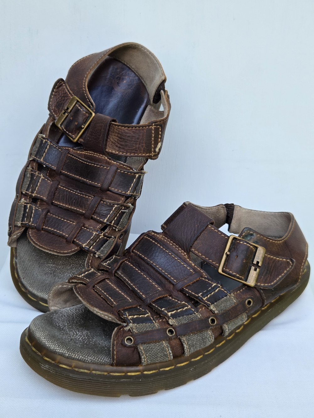 Vintage Dr. Martens Men's Brown Leather Fisherman Sandals US 10